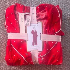 Victoria's Secret Red Pajama Set with White Dots